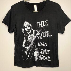 Dave Grohl Foo Fighters Fan Women's Tee Black Size L